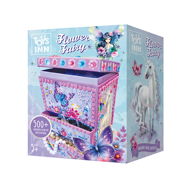 Flower Fairy Szkatułka Mozaika Iris – kreatywny zestaw do ozdabiania szkatułki z motywem wróżki Iris