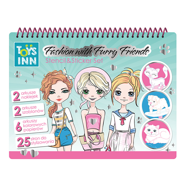 Fashion with Furry Friends TOYSINN – kreatywny zestaw naklejek do tworzenia modnych stylizacji dla postaci i zwierząt